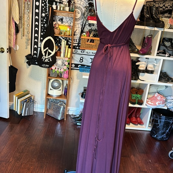 Moda International maxi dress adjustable spaghetti strap long waist tie sz med - Picture 8 of 10